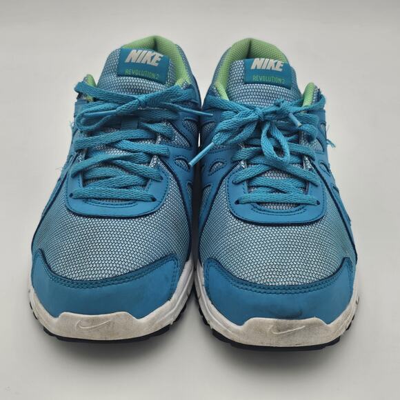 Nike Revolution 2 GS Shoes Sz 7Y kids 8.5 womens 555090 405 Blue Green - Picture 2 of 8